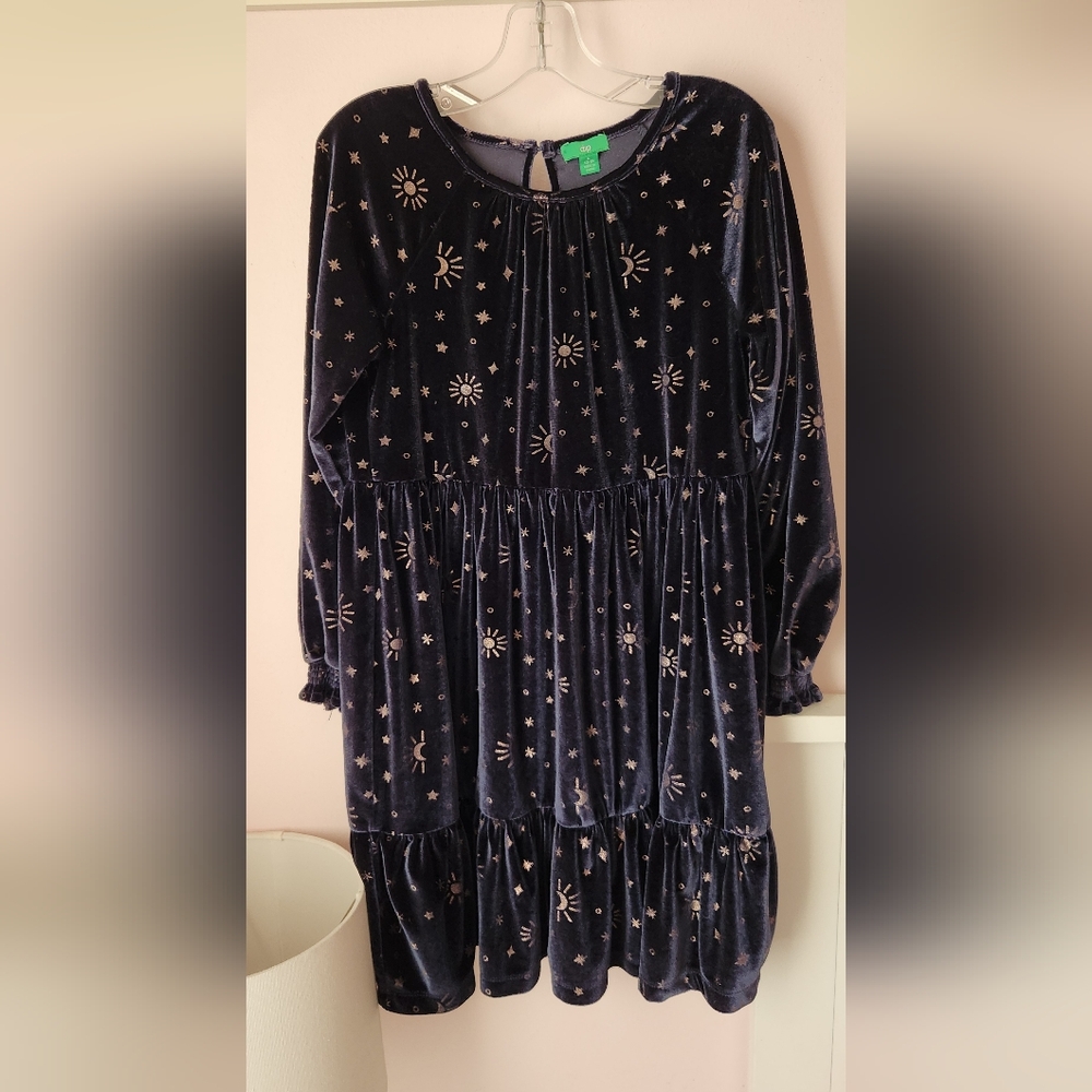 Navy Blue Starry Kids Dress